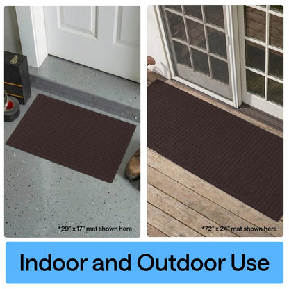 GORILLA GRIP® Ultra Absorbent Front Door Mat Outside Entrance 72x24, Traps Dirt and Moisture, HydroABSORB Indoor Outdoor Doormat Holds Up to 2.75 Cups Water, Stain & Fade Resistant Welcome Mat Coffee