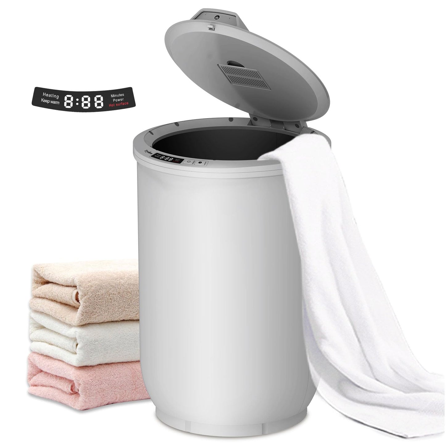 Ultra Large Capacity Towel Warmer Bucket, Rapid Heating with Timer, One-Button Digital Display Control, Safety Lock, Gifts for Him & Her, Auto Shut-Off, Fits 2 Large, Blankets, Bathrobes, PJ's