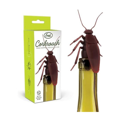 Genuine Fred CORKROACH Roach Wine Bottle Stopper - Reusable Silicone Sealer, Wine Preserver Accessory - Bar Cart Accessory - Funny Stocking Stuffer