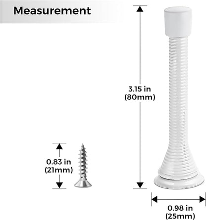 Ravinte Door Stoppers, 24 Pack White Spring Door Stops with Rubber Bumper, Door Stoppers for Bottom of Door