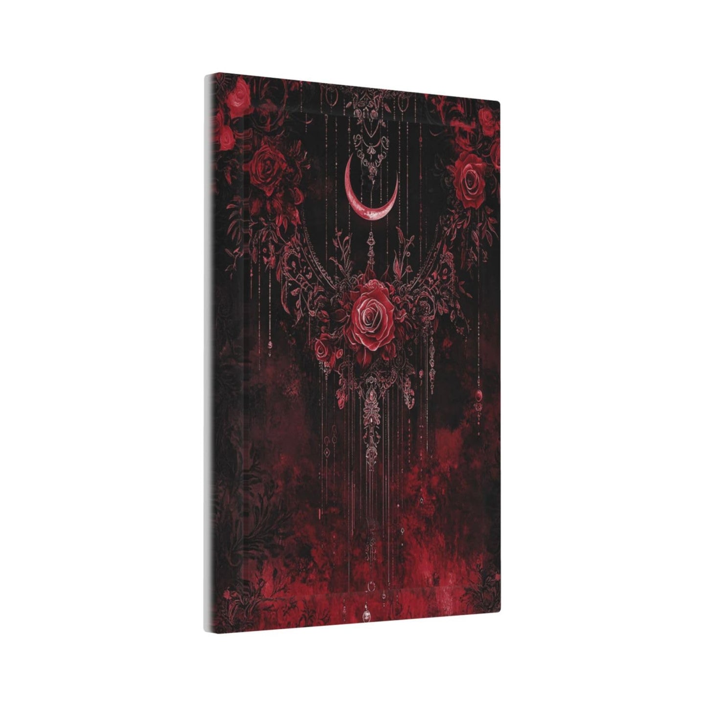 Annisrak Light Switch Cover Plate Gothic Red Rose Moon Dark Floral 1 Gang No Device Blank Wall Plate Decorative Switch Plate Covers Electrical Outlet Cover for living Room Home Decor