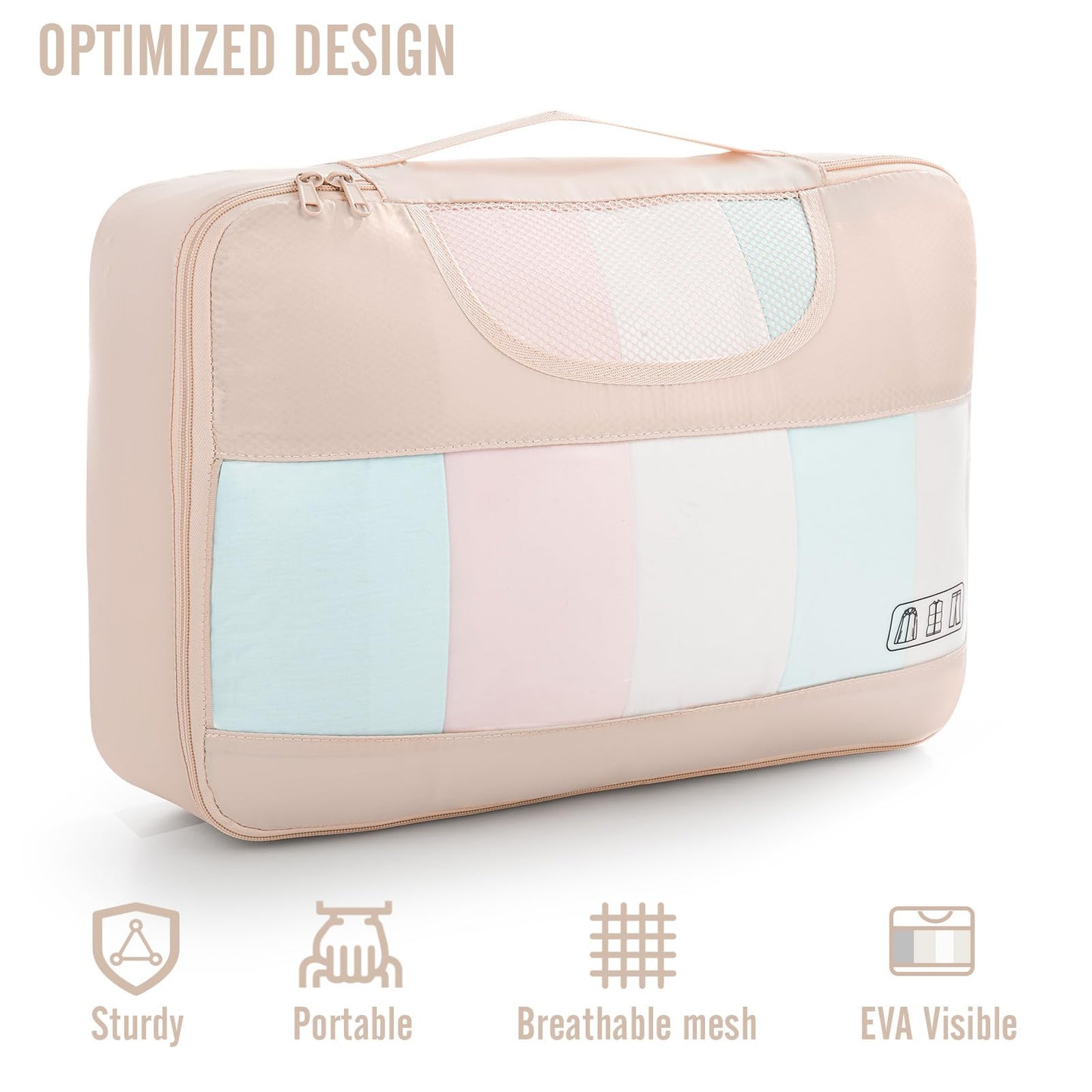 Veken 8 Set Packing Cubes for Travel, Beach Vacation Essentials Accessories for Cruise Ship, Suitcase Organizer Bags for Luggage with Hanging Toiletry & Shoe Bag, Birthday Gifts for Women Mom Her