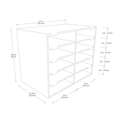 Classroom Keepers Sturdy Cardboard Mailbox, 10-Slot, Blue, 16-5/8"H x 21" W x 12-7/8"D, 1 Unit