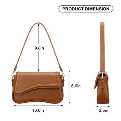 KKXIU Shoulder Bag for Women Small Clutch Purses Cute Hobo Handbag Trendy Underarm Bag-Brown