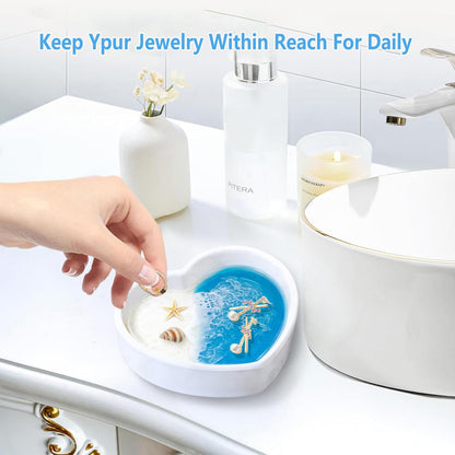 LENTOFINE Resin Ring Dish,Coastal Jewelry Tray for Small Trinkets