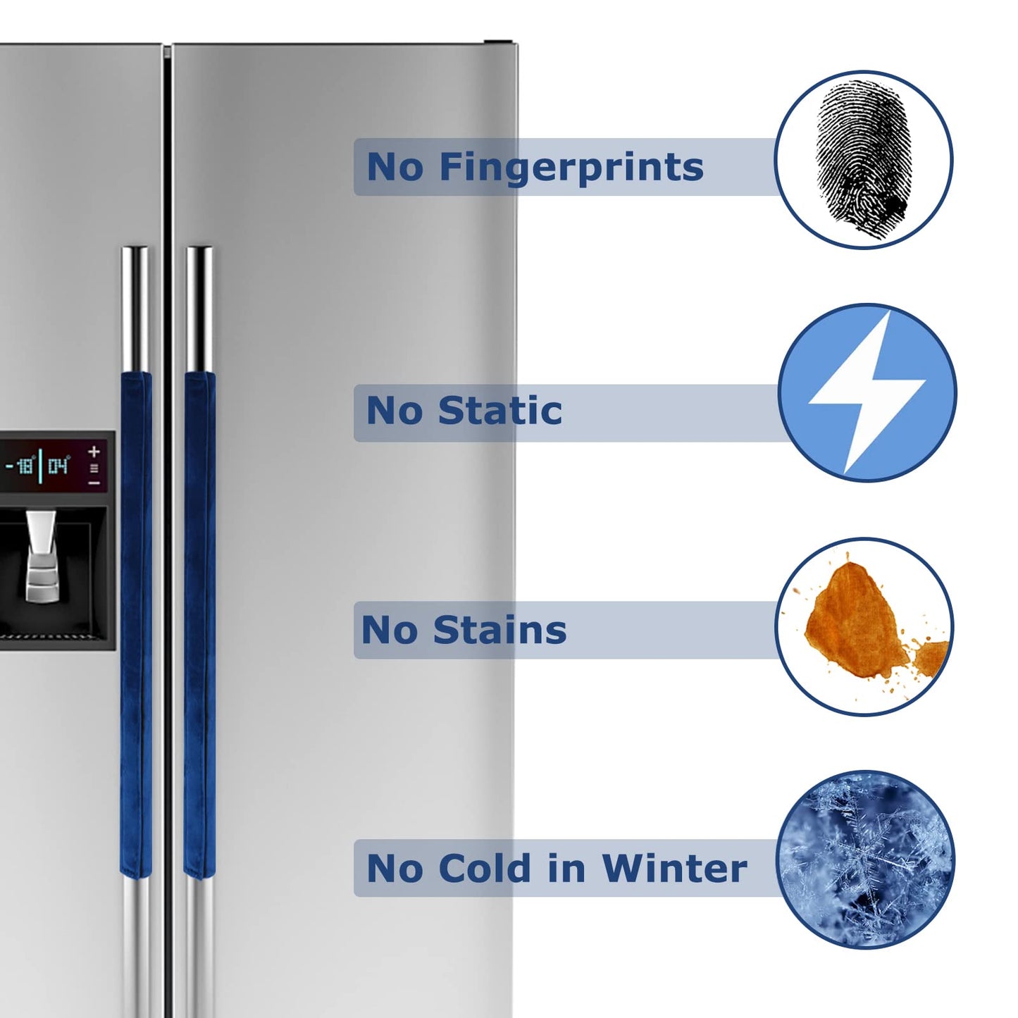 3PCS Refrigerator Door Handle Covers Kitchen Decor Keep Appliance Clean Anti-Static Stains for Fridge Dishwashers Velvet (Pink)