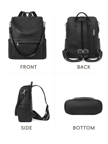 CLUCI Backpack Purse for Women Backpack Purse Black Leather Anti-theft Large Fashion Designer Travel Bag Ladies Shoulder Bags