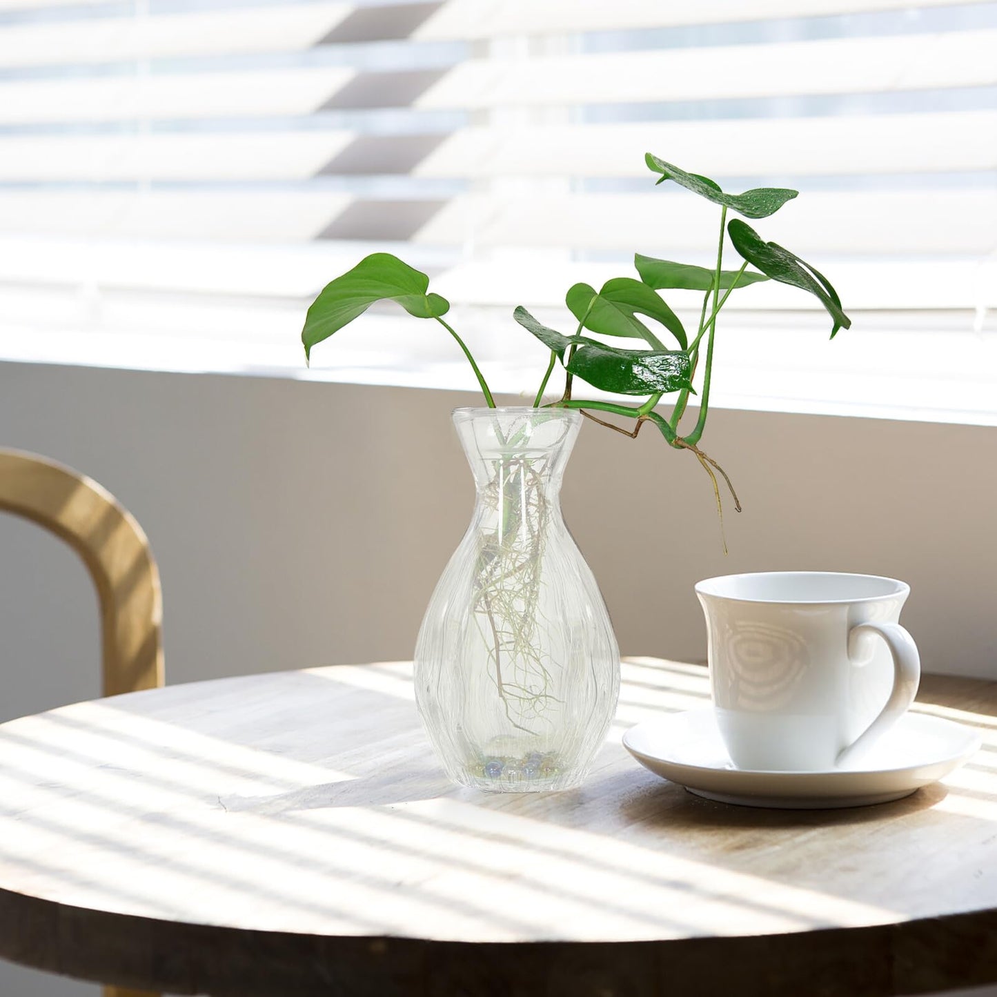 Sewroro 4pcs Decorative Glass Vases Small Terrarium Flower Vases for Hydroponic Plants Desk Home Décor Minimalist Glass Flower Containers