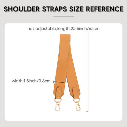 Doxo Vachetta Cowhide Replacement Purse Strap for Neverfull, 1.5" Wide 25.6" Long Leather Shoulder Strap with 2 Spring O-Rings, for LV Neverfull, Graceful, Speedy Tote Handbags, Beeswax