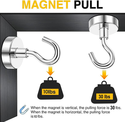 DIYMAG Magnetic Hooks, 30lbs+ Magnet Hook 2026 Cruise Cabin Ship Essentials Heavy Duty Strong Magnets Refrigerator Fridge Hanging for Classroom Beach Vacation Kitchen Grills Home 60 Pack