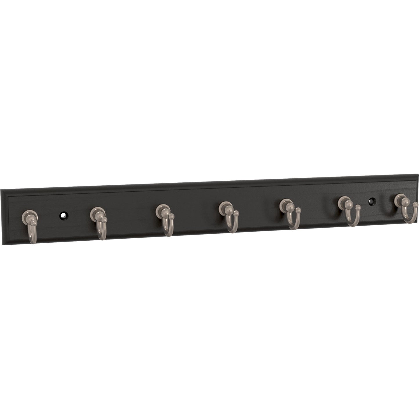 Franklin Brass Key Tidy (1-Pack) Matte Black Key Holder 14' Wall Mount Small Item Rack 7 Hooks for Wall, Hallway, Entry Keychain Rail Organizer B46712K-218-R