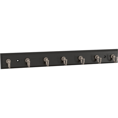 Franklin Brass Key Tidy (1-Pack) Matte Black Key Holder 14' Wall Mount Small Item Rack 7 Hooks for Wall, Hallway, Entry Keychain Rail Organizer B46712K-218-R