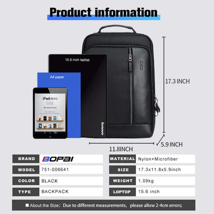 BOPai Intelligent expandable large Smart 15.6 inch Backpack Travel Friendly Water Resistant Anti-Theft Laptop Rucksack with USB Charging Business Laptop Backpack Men Black Multi-Functional