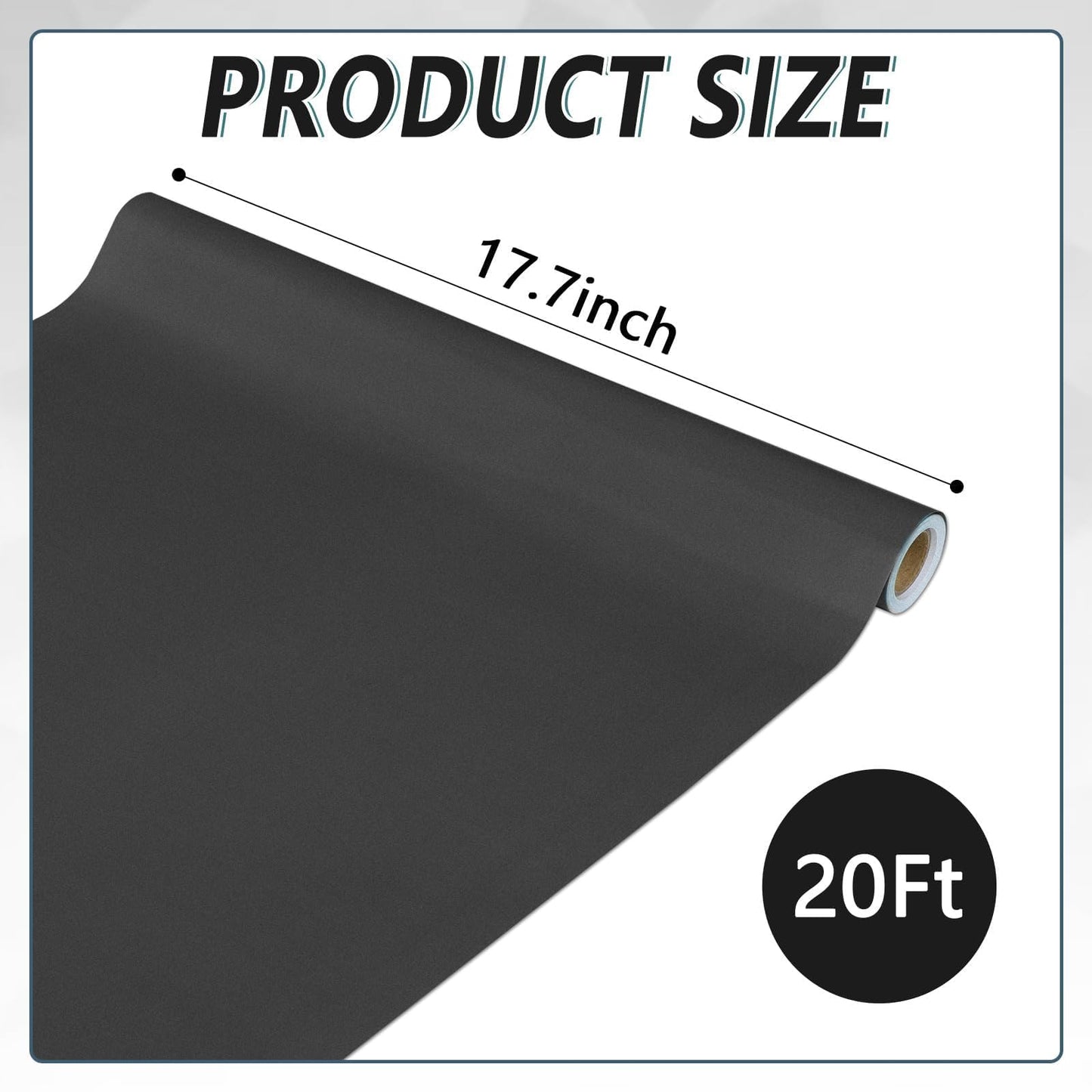 Black Bulletin Board Paper Roll - Fade Resistant Background for Classroom, Home Wall, Education Decoration - Poster Art Craft Supplies 17.7in x 20ft