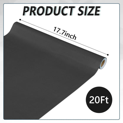 Black Bulletin Board Paper Roll - Fade Resistant Background for Classroom, Home Wall, Education Decoration - Poster Art Craft Supplies 17.7in x 20ft