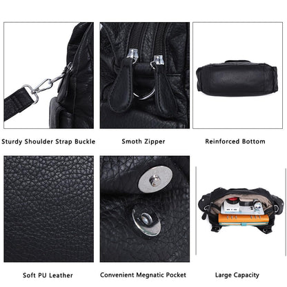 Angel Kiss Purses for Women, Large Shoulder Bag Hobo Tote Purse Mutipocket Faux Leather Satchel Hobo Purse