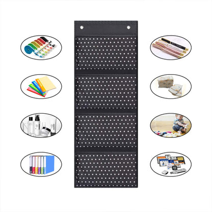 Eamay 4 Pocket White Dots Wall Mount/Over Door File Hanging Storage Organizer - Office Supplies, School, Classroom, Office or Home Use
