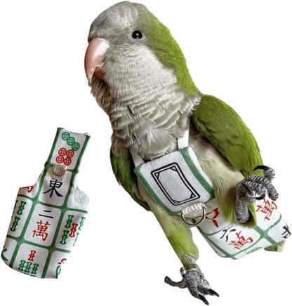 Bird Diaper Harness Flight Suit Clothes, Parrot Flight Suit with Leash for Parrot, Bird Flying Clothes with Rope and Handle for Outdoor Activities Training (Without Leash,Lorikeet)