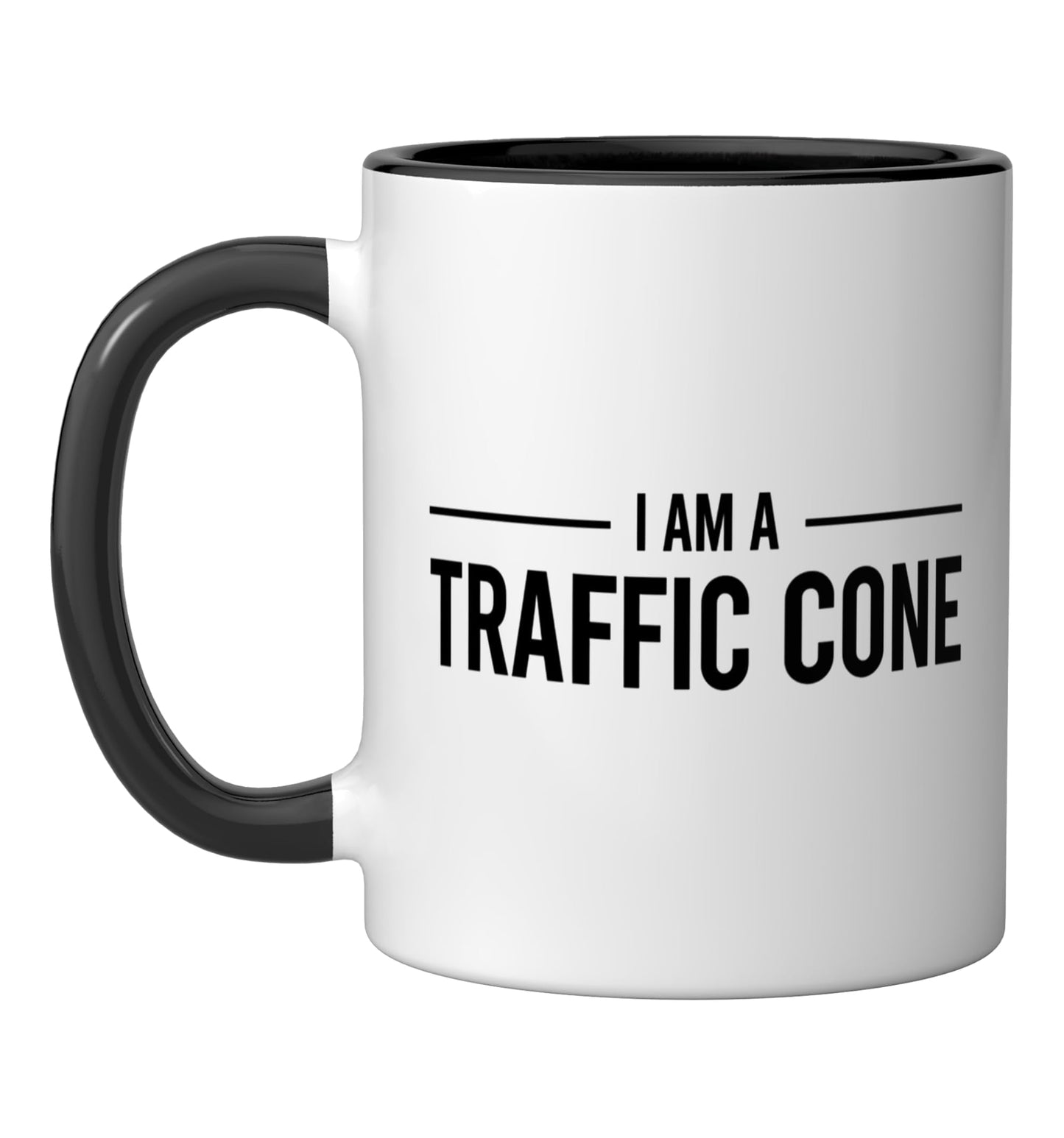 Halloween Traffic Cone Funny Costume Idea - I AM A TRAFFIC Ceramic Mug, Black/White