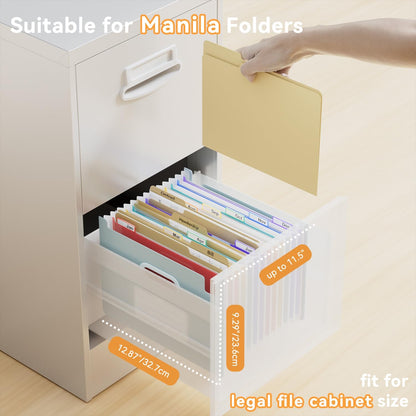 ThinkTex Accordion File Organizer, 12 - Pocket Expanding File Folders Upright & Open Top,for Paper Receipts, Bills&Taxes Organizer, Letter/A4 Size for School, Office, Home with Colorful tab-Light Blue