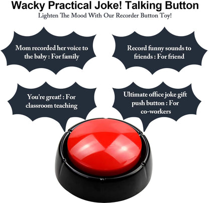 Recordable Button Voice Recording Button 30 Seconds Recording Talking Button Easy Buttons Recording Buttons for Classroom Dog Buttons for Communication Study Practical Jokes