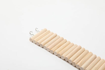 SIMENA Wooden Hamster Suspension Bridge Toy, Hamster Fencing, Natural Climbing Ladder for Dwarf Hamsters, Syrian Hamsters, Mice, Gerbils & Small Pets (Plain, 15.75")