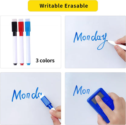 Magnetic Whiteboard Contact Paper 24" x 79" Peel and Stick Dry Erase White Board for Wall Self-Adhesive Decal Wallpaper Sticker for Office, Home, with Marker, Eraser and Magnet