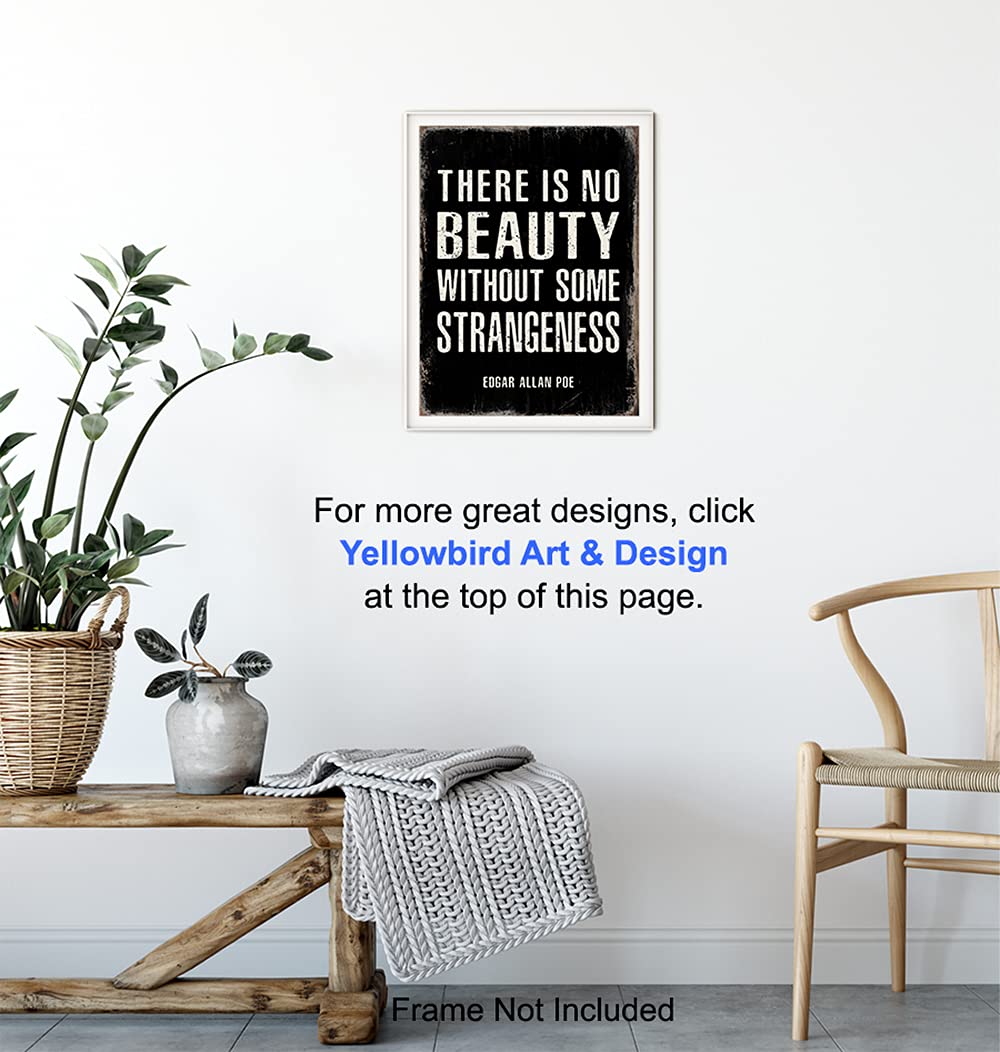 Edgar Allan Poe Quote Art Print - Goth Room Decor Poster Sign - Decoration for Living Room, Bedroom, Office, Apartment - Cool Unique Gift - Funny Sayings for Wall Decor - Gothic Home Picture