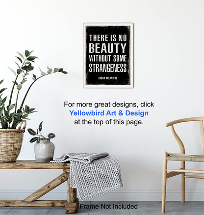 Edgar Allan Poe Quote Art Print - Goth Room Decor Poster Sign - Decoration for Living Room, Bedroom, Office, Apartment - Cool Unique Gift - Funny Sayings for Wall Decor - Gothic Home Picture