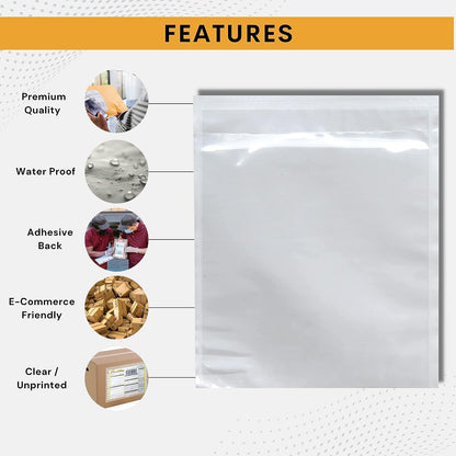 1000 Pack 6"x10" Shipping Label Sleeves – Clear Self-Adhesive Packing Slip Pouches, Waterproof Packing List Envelopes – Ideal for Shipping Documents, Mailing Labels, Invoices & Packing Slips