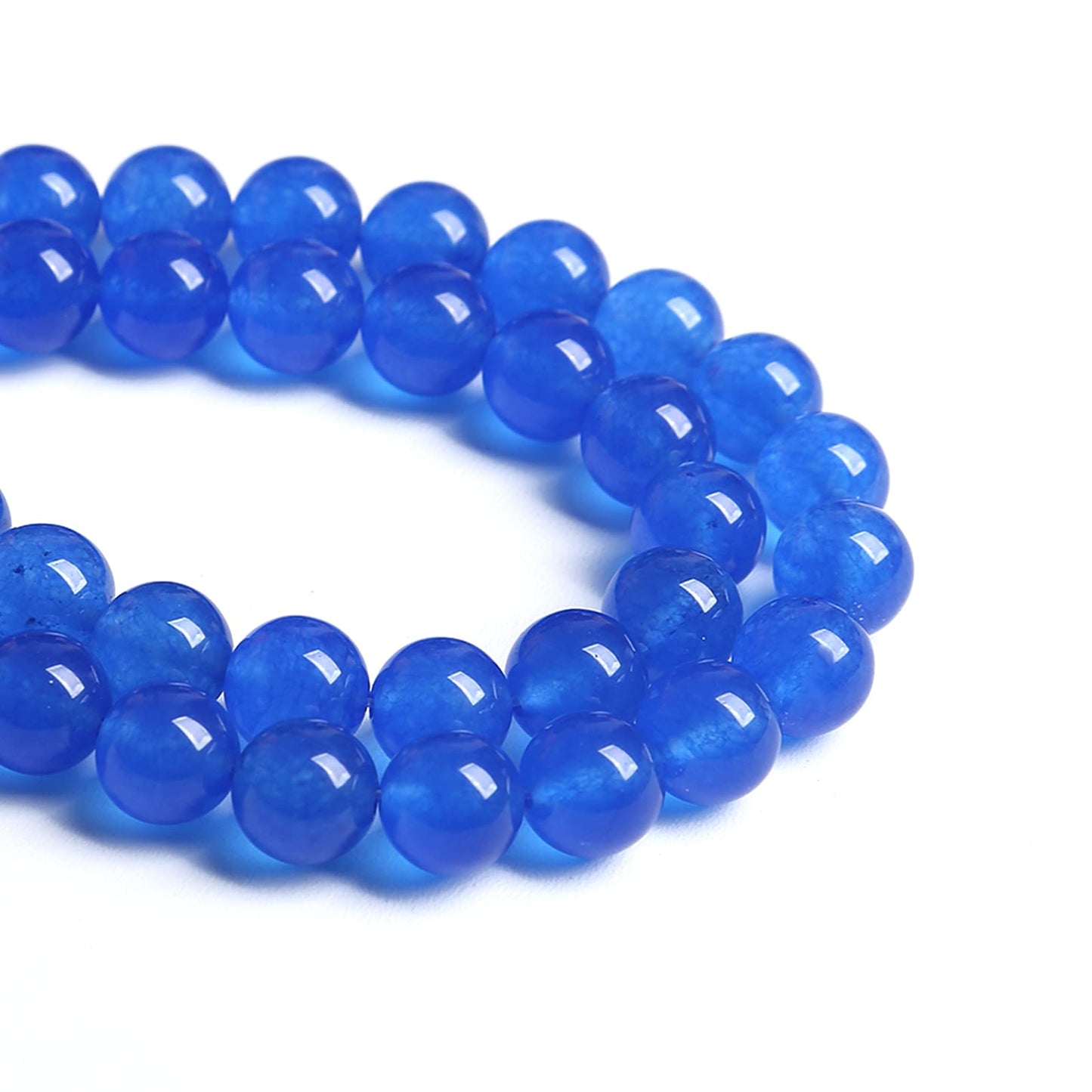 6MM 60PCS Deep Blue Chalcedony Natural Stone Loose Beads for Jewelry Making DIY Bracelet