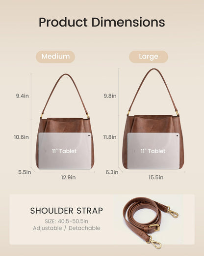 LOVEVOOK Hobo Crossbody Bag for Women with Three Large Compartments, Waterproof Shoulder Handbags Purse for work shopping travel