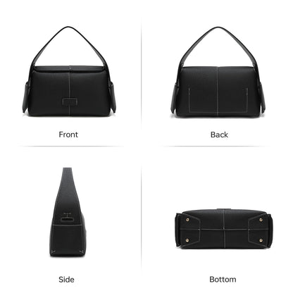 Goinsound Trendy Shoulder Purses Medium Black Handbags For Women Leather Crossbody Bag With Adjustable Strap