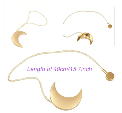 Magnetic Curtain Tiebacks Alloy Moon Curtain Holdbacks Silver/Gold Curtain Tie Backs Curtain Clips Ropes -Set of 2