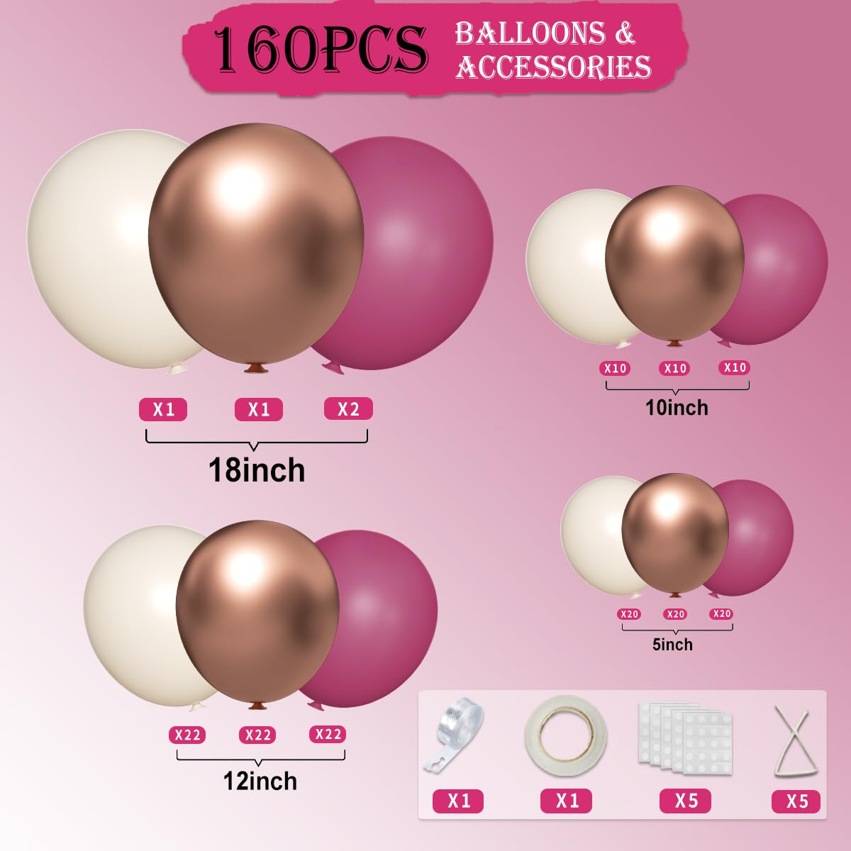 MOXMAY Dark Purple White Gold Balloon Garland Arch Kit, 160Pcs Grape Purple White Sand Metallic Rose Gold Balloons for Halloween Wednesday Baby Shower Birthday Wedding Party Decoration