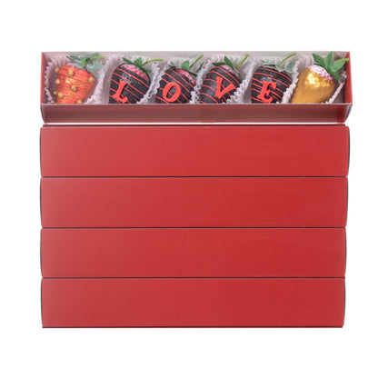 JCXGRVC 15Pack 12x2¼x2 Inches Chocolate Covered Strawberries Boxes for 6 Macaron boxes Chocolate Truffle Boxes Cookies boxes Bakery Boxes with Clear Window