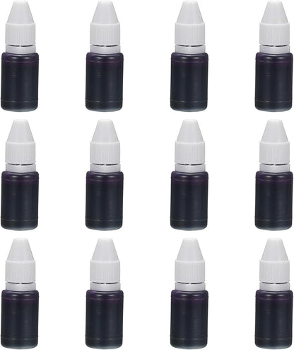 PATIKIL 0.33oz Refill Ink for Stamps and Ink Pads, 12Pcs 10ml Stamp Pad Ink Refill for Office Stamp Self Inking Stamp Date Stamp Scrapbooking, Purple