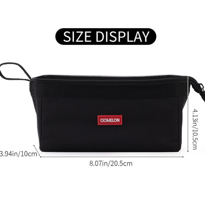CICIMELON Multifunctional Pencil Pen Marker Case Pouch Bag Holder Small Cute Capacity for High Middle Primary School Student Aesthetic Teen Girl Boy Office Men Women Nurse Adults Portable (Black)