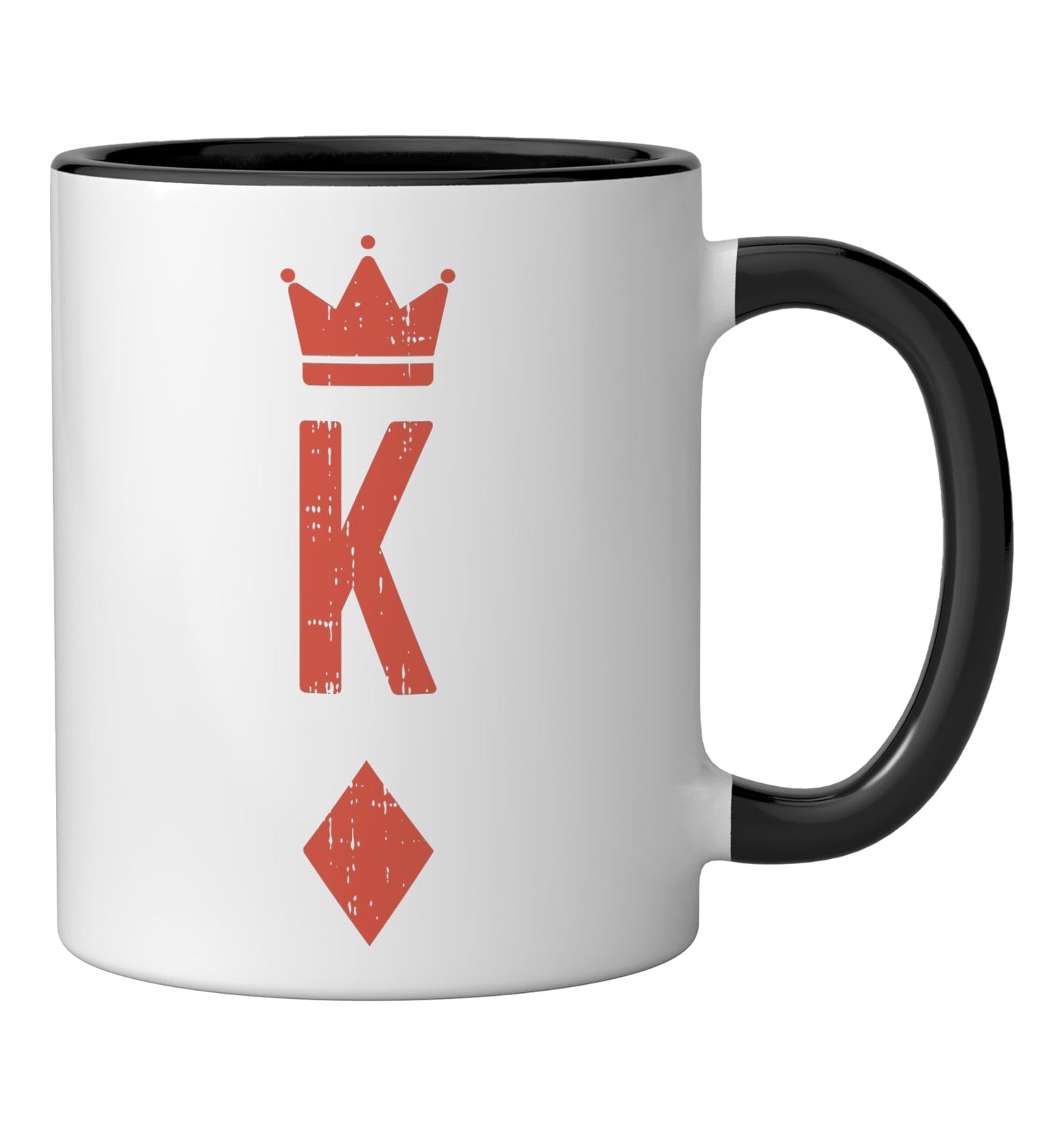 King Of Diamonds Card Matching Halloween Costume For Couples Ceramic Mug, Black/White
