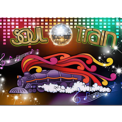 Qian 10x8FT 70's and 80's Disco Dancing Prom Party Decor Photo Background 70's Theme Photography Backdrop Neon Glow Photo Background Studio Props Banner