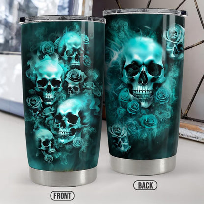 SANDJEST Skull Tumbler 20oz Stainless Steel Insulated Travel Mug Cup for Men Women Goth Gothic Gifts for Birthday Christmas Halloween