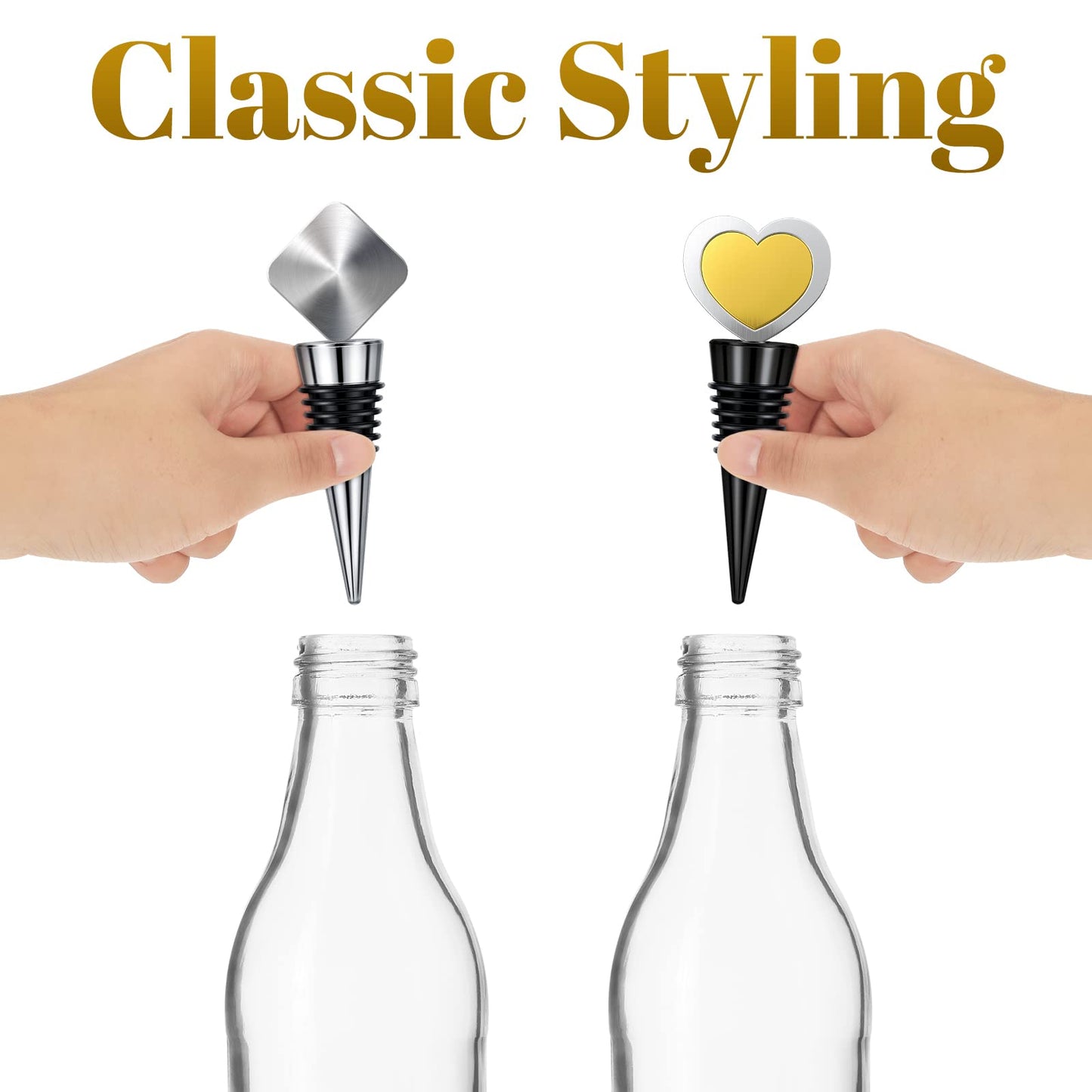Honeydak 20 Pieces Wine Bottle Stopper Set Kit Blank Stainless Steel Wine and Beverage Reusable Decorative Bottle Corks Accessories Tapered Storage Craft Art DIY for Kitchen Bar Party Wedding Turning