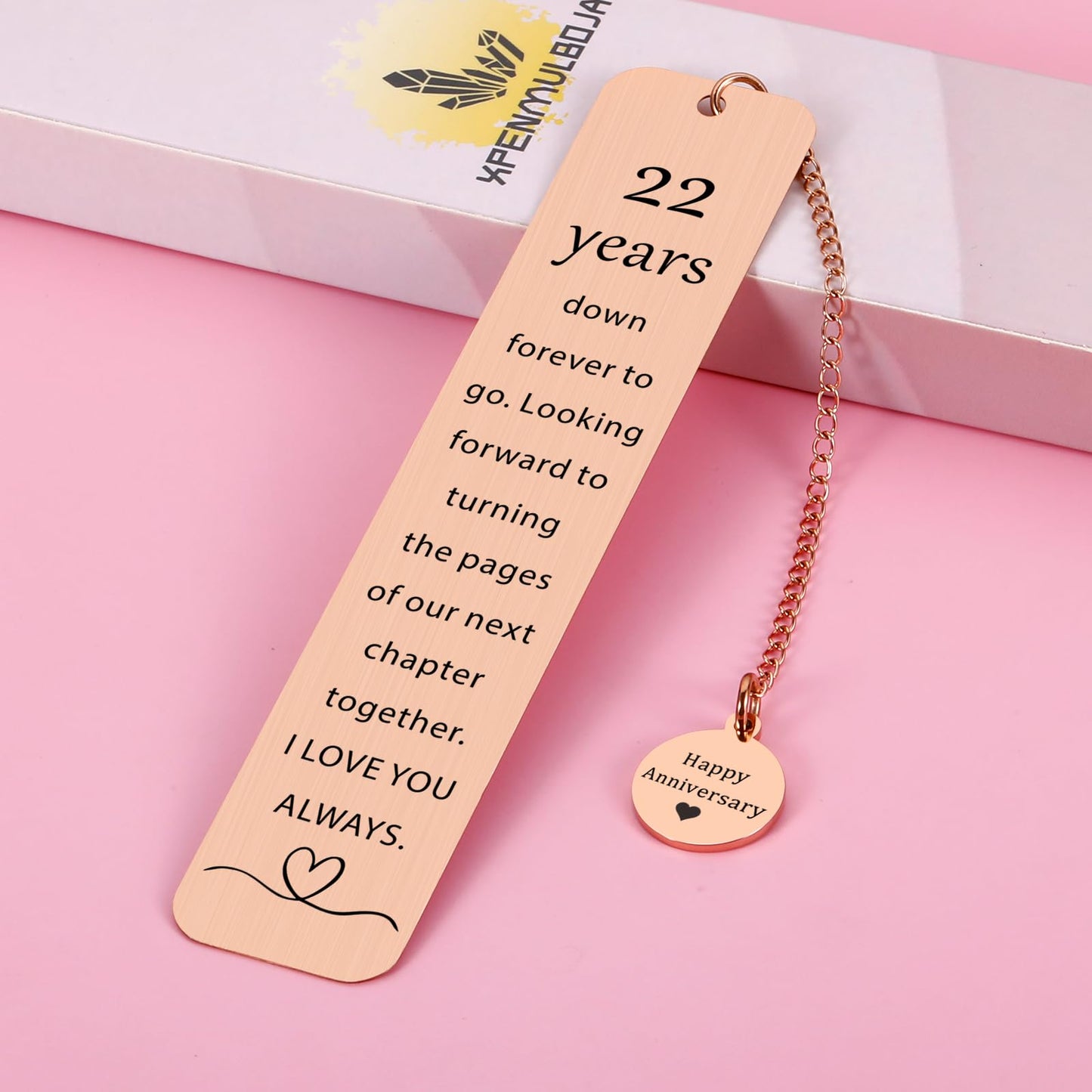 22 Year Anniversary Copper Gifts for Him/Her, 22th Wedding Anniversary for Wife Husband - Copper Anniversary Bookmark for Women Men Couple