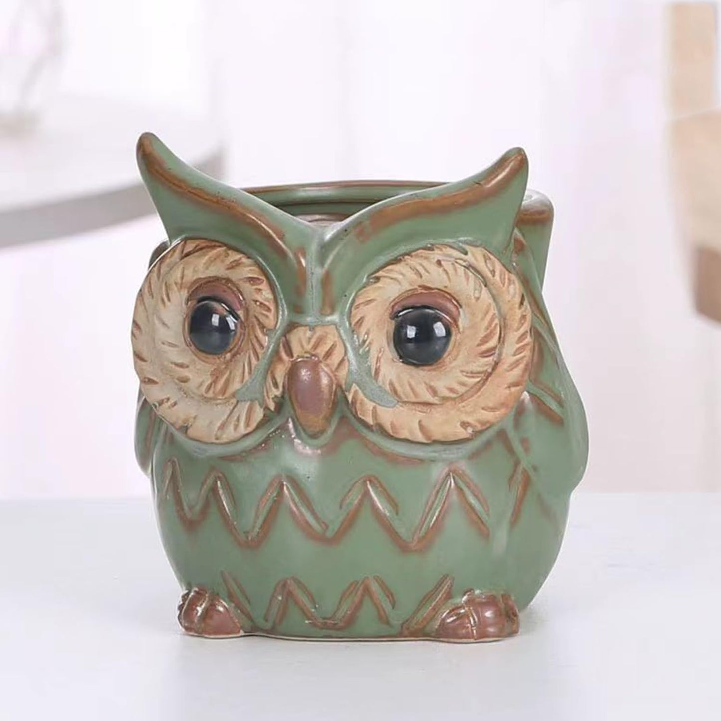 LLYSTTDS Owl Planter Pot Succulent Ceramics Planters Mini Small Plant Pots Tabletop Decorations for Indoor Plants Home Office Garden Flower Pot Gifts