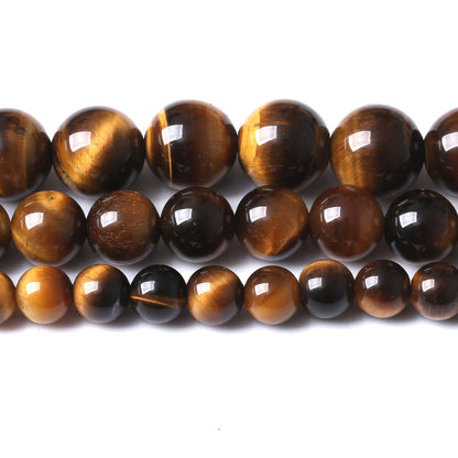 60PCS 6MM AAA Yellow Tiger Eye Stone Beads Natural Gemstone Bead Crystal Healing Energy Jewelry Making DIY 15 inches