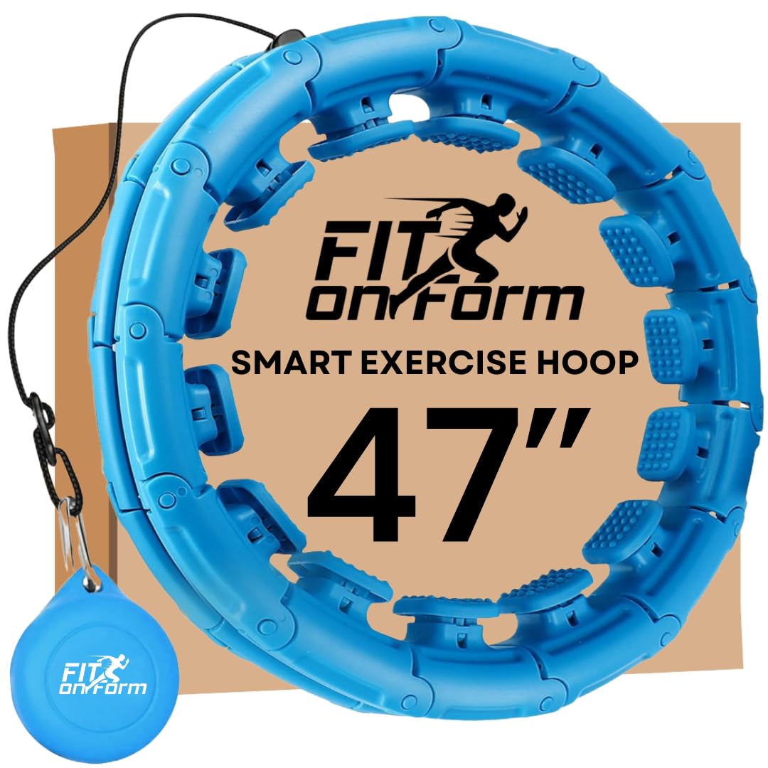 Infinity Weighted Hula Fit Hoop for Adult Weight Loss, 2 in 1 Smart Fitness Exercise Hoop for Women Abs Workout, Fit on Form 24/28/32 Detachable Knots