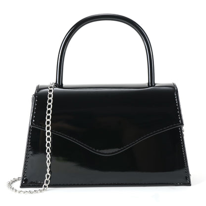 Milisente Women's Evening Bag Bridal Party Clutch Purses Cocktail Prom Handbags with Patent Leather(Black)