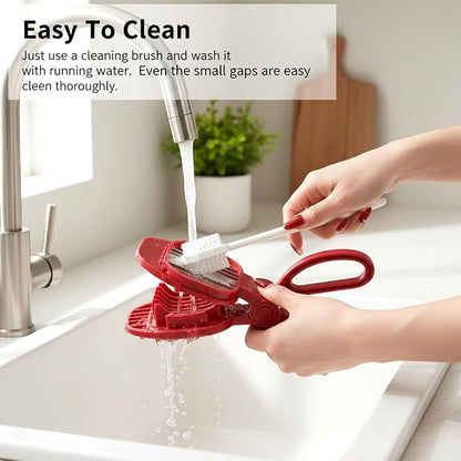Fruit Slicer Hand-Held, Strawberry, Banana Slicester, Mushroom & Egg Slicer for Hard Boiled Eggs with Stainless Blades, Dishwasher Safe, Includes 1 Cleaning Brush for Home Cooking