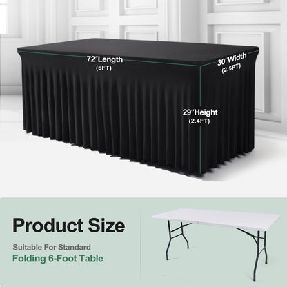 BDDC One-Piece Spandex Table Cover Skirt for 6FT Rectangle Tables