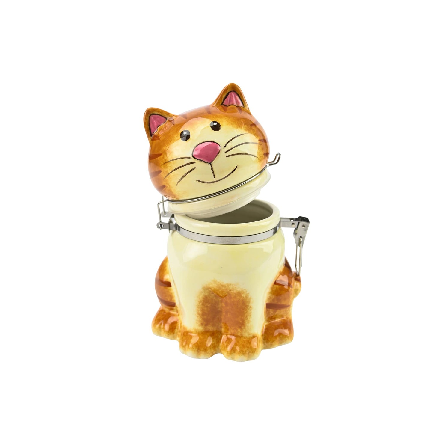 Hand-Painted Earthenware Pretty Kitty Hinged Jar by Boston Warehouse